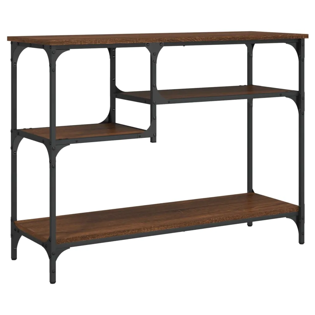 Console Table with Shelves Black 39.4"x13.8"x29.5"