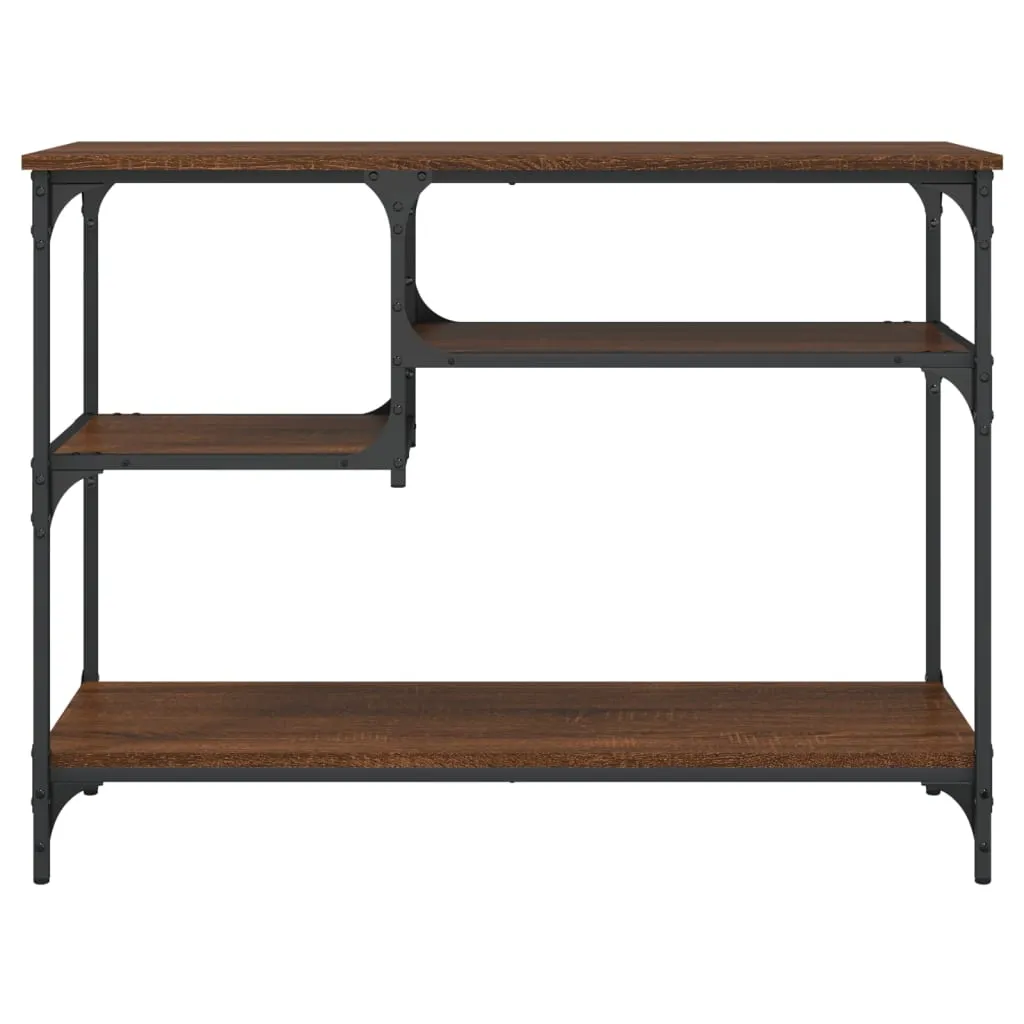 Console Table with Shelves Black 39.4"x13.8"x29.5"