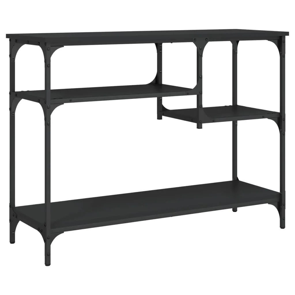 Console Table with Shelves Black 39.4"x13.8"x29.5"