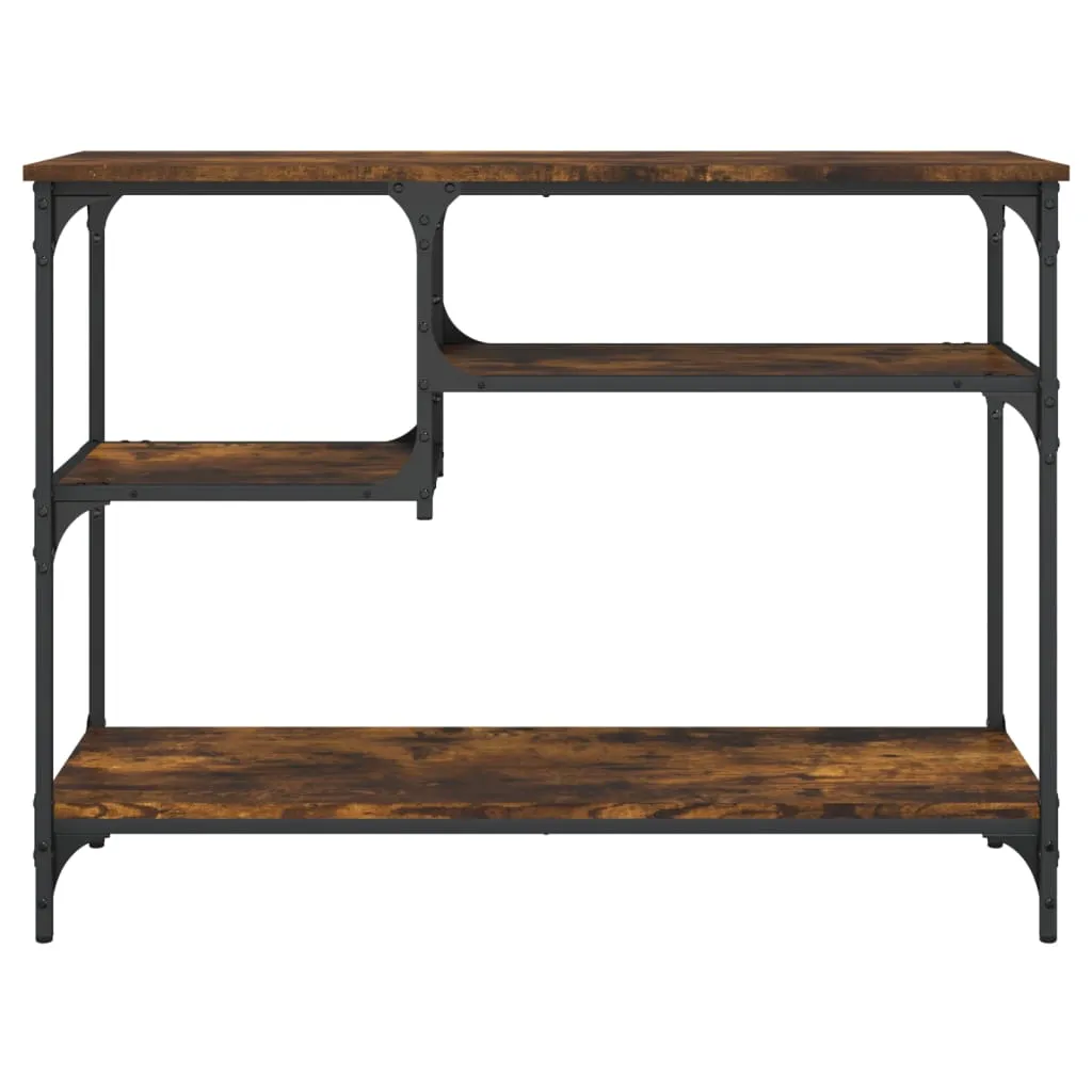 Console Table with Shelves Black 39.4"x13.8"x29.5"