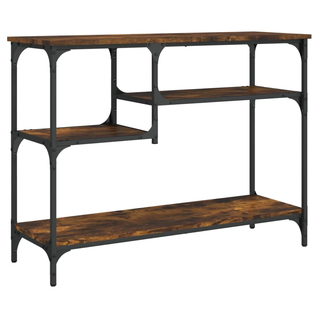 Console Table with Shelves Black 39.4"x13.8"x29.5"