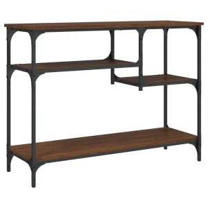 Console Table with Shelves Black 39.4"x13.8"x29.5"