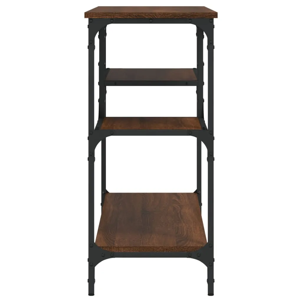 Console Table with Shelves Black 39.4"x13.8"x29.5"