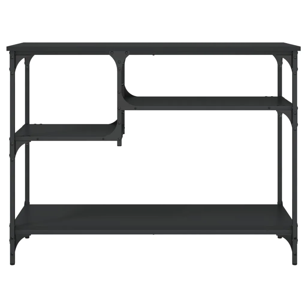 Console Table with Shelves Black 39.4"x13.8"x29.5"