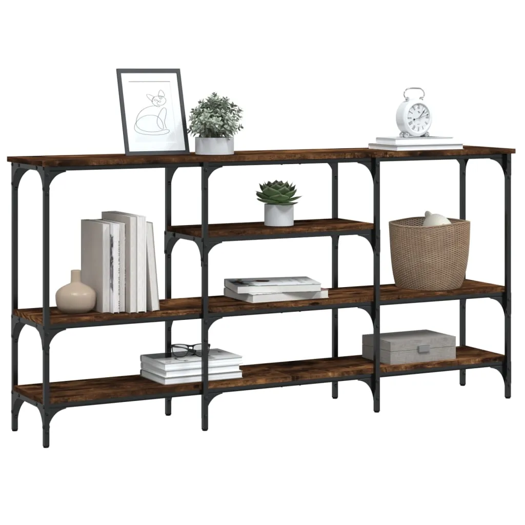 Console Table with Shelves Hallway Living Room Narrow Engineered Wood