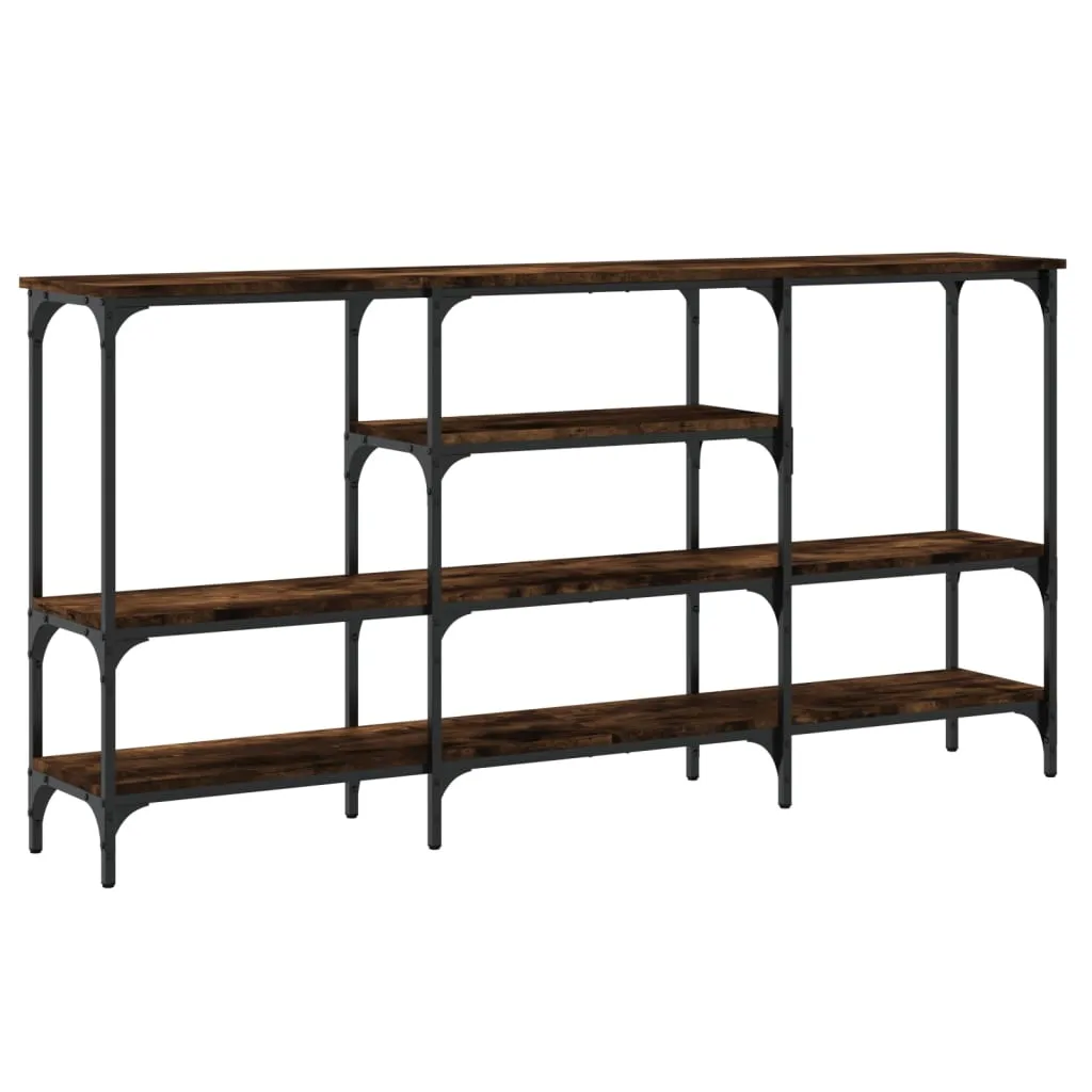 Console Table with Shelves Hallway Living Room Narrow Engineered Wood