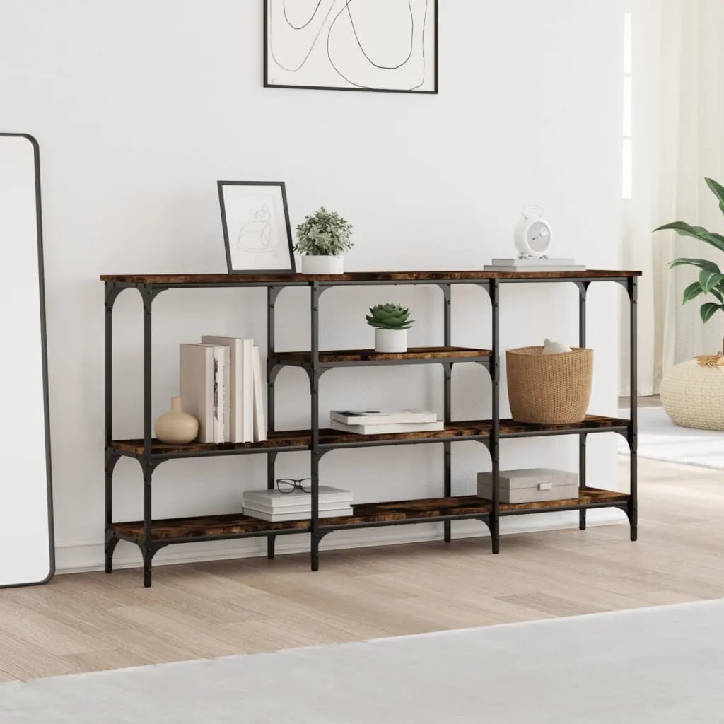 Console Table with Shelves Hallway Living Room Narrow Engineered Wood