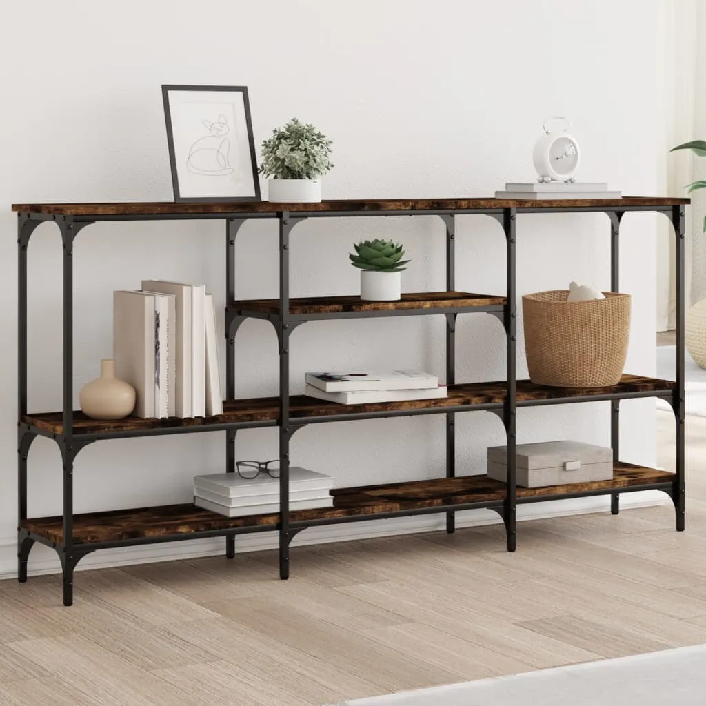 Console Table with Shelves Hallway Living Room Narrow Engineered Wood