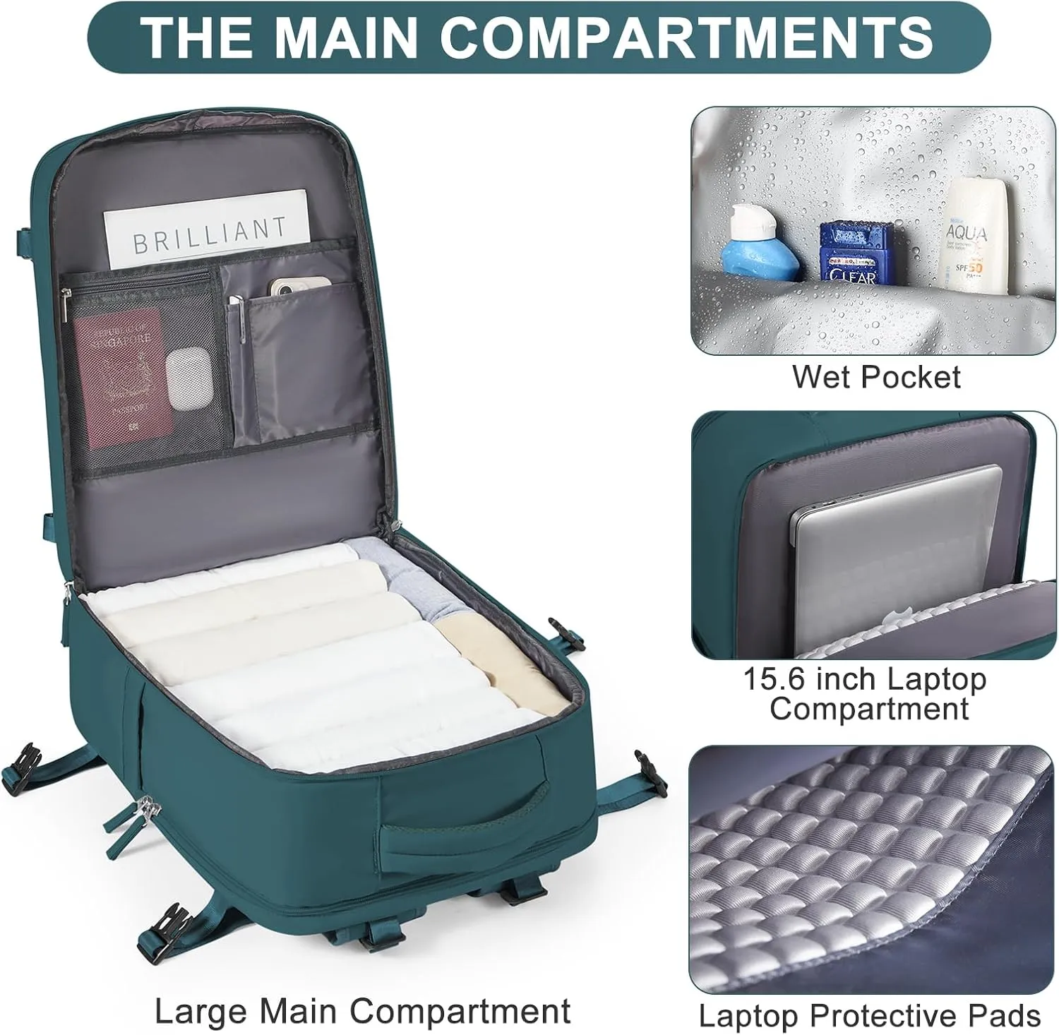 coofay Large Travel Backpack Carry on Flight Approved Mochila De Viaje Carry on Backpack for Airplanes Spirit Airlines Personal Item Bag 18x14x8 Inches Travel Bag Traveling Backpack for Women Men
