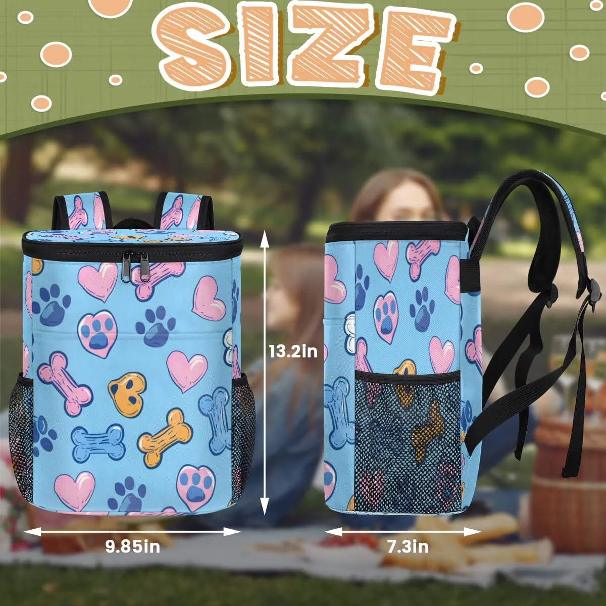 Cooler Backpack Insulated Cute Dinosaur Theme Lightweight Travel Cooler Lunch Backpack Drink Beverage Beer Bag