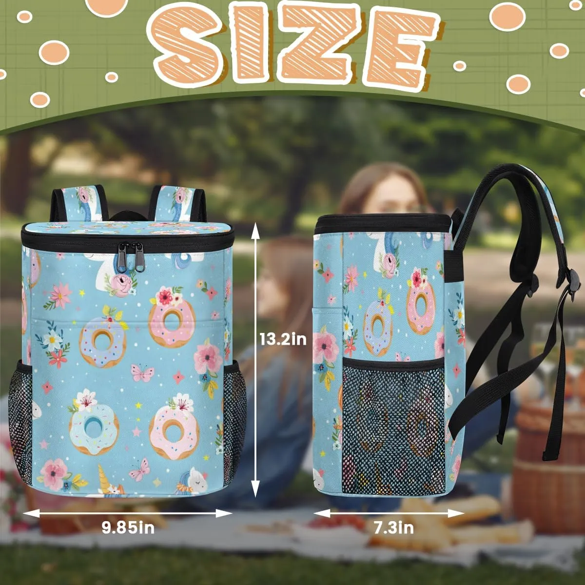 Cooler Backpack Insulated Cute Dinosaur Theme Lightweight Travel Cooler Lunch Backpack Drink Beverage Beer Bag