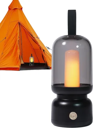 Cordless LED Camping Lantern – Bedside Table Lamp with Handle | Outdoor Indoor Light for Hiking, Tent, Fishing, Nursery, Bedroom, Cruise, emergeency, Power Failure, Living Room Illumination