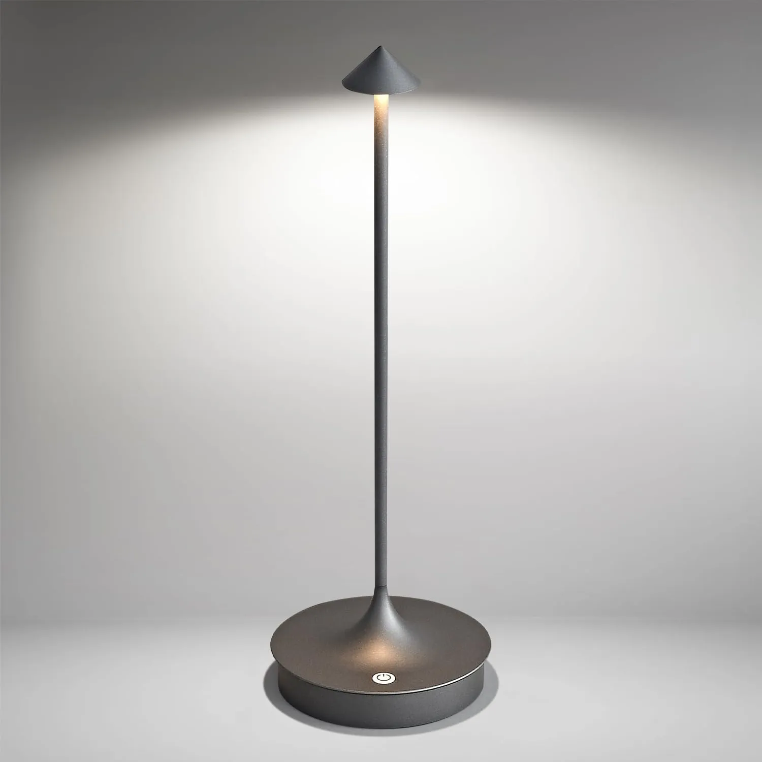 Cordless Table Lamp Rechargeable LED Battery Operated 4000mAh Table Lamp Touch Dimmable Lamp Outdoor Waterproof Portable Wireless Table Light for Dining Restaurant Bar Indoor/Outdoor Use (Grey-1PC)