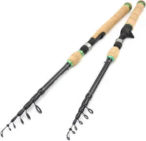 Cork Handle Super Hard Carbon Fiber Telescopic Fishing Rod Sea Saltwater Portable Spinning Pole
