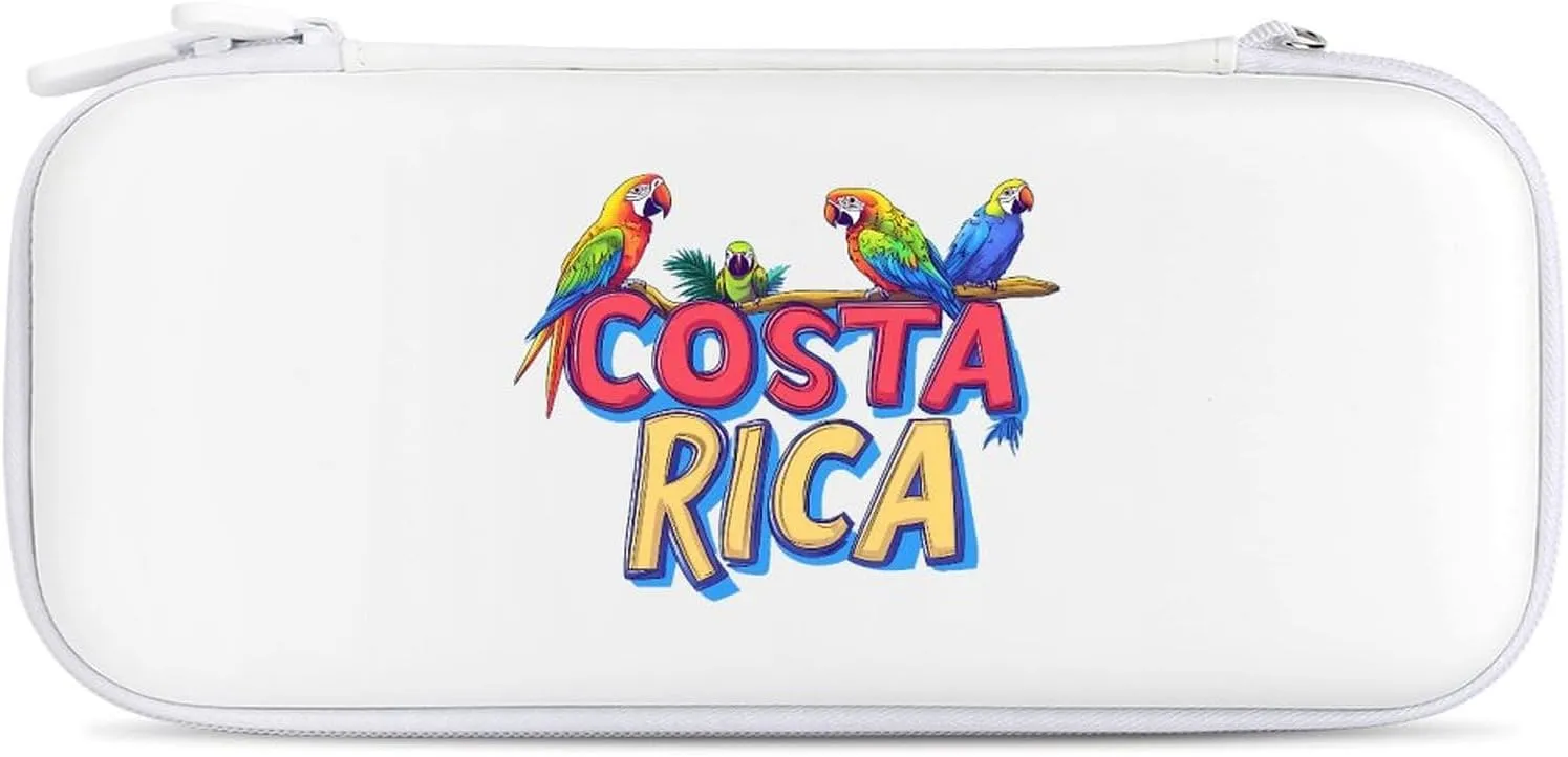 Costa Ricas Parrot Bird Compatible with Switch Carrying Case Hard Travel Game Bag Pouch with 15 Games Accessories