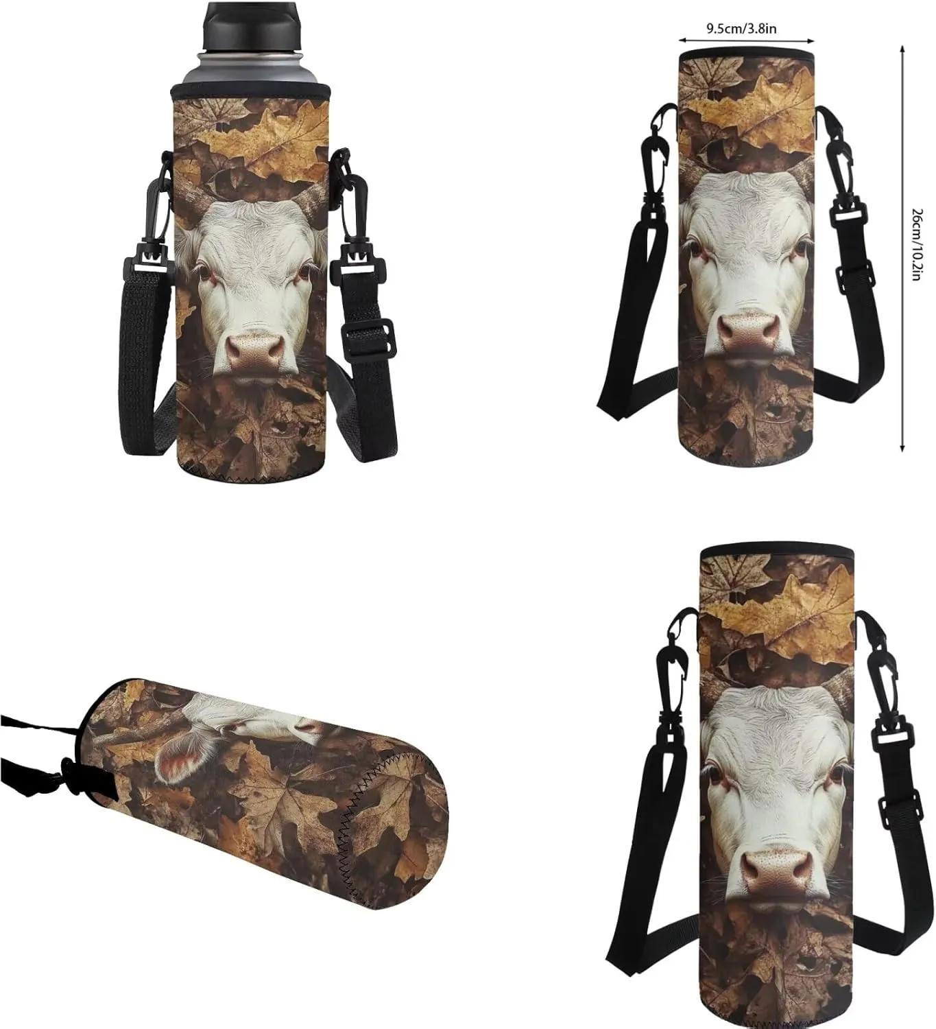 Cow Teens Backpack with Lunch Box and Water Bottle Sleeves Lightweight Kids Bookbags for Boys Ages 9-11 Portable Kids Bookbags with Pencil Case Back to School Gifts