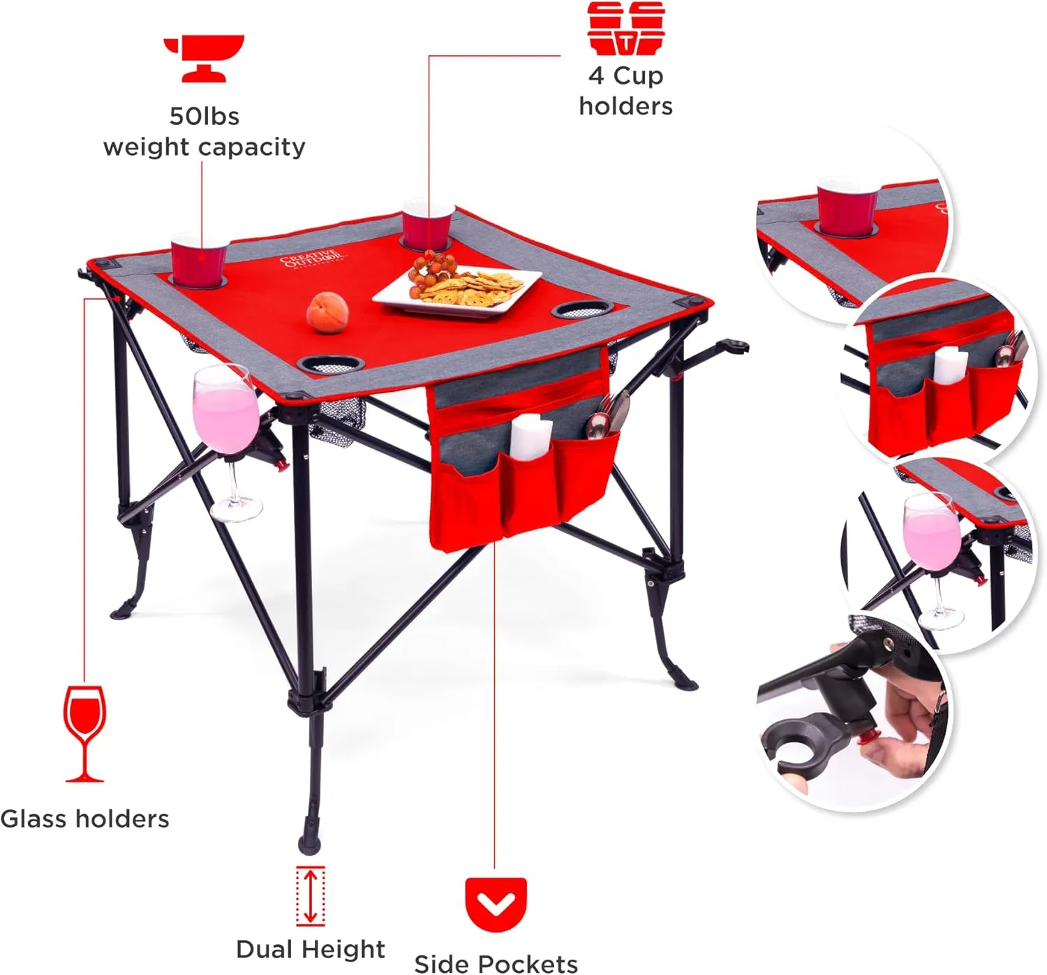 Creative Outdoor Folding Wine Table | Portable | Camping Beach Picnic & Patio