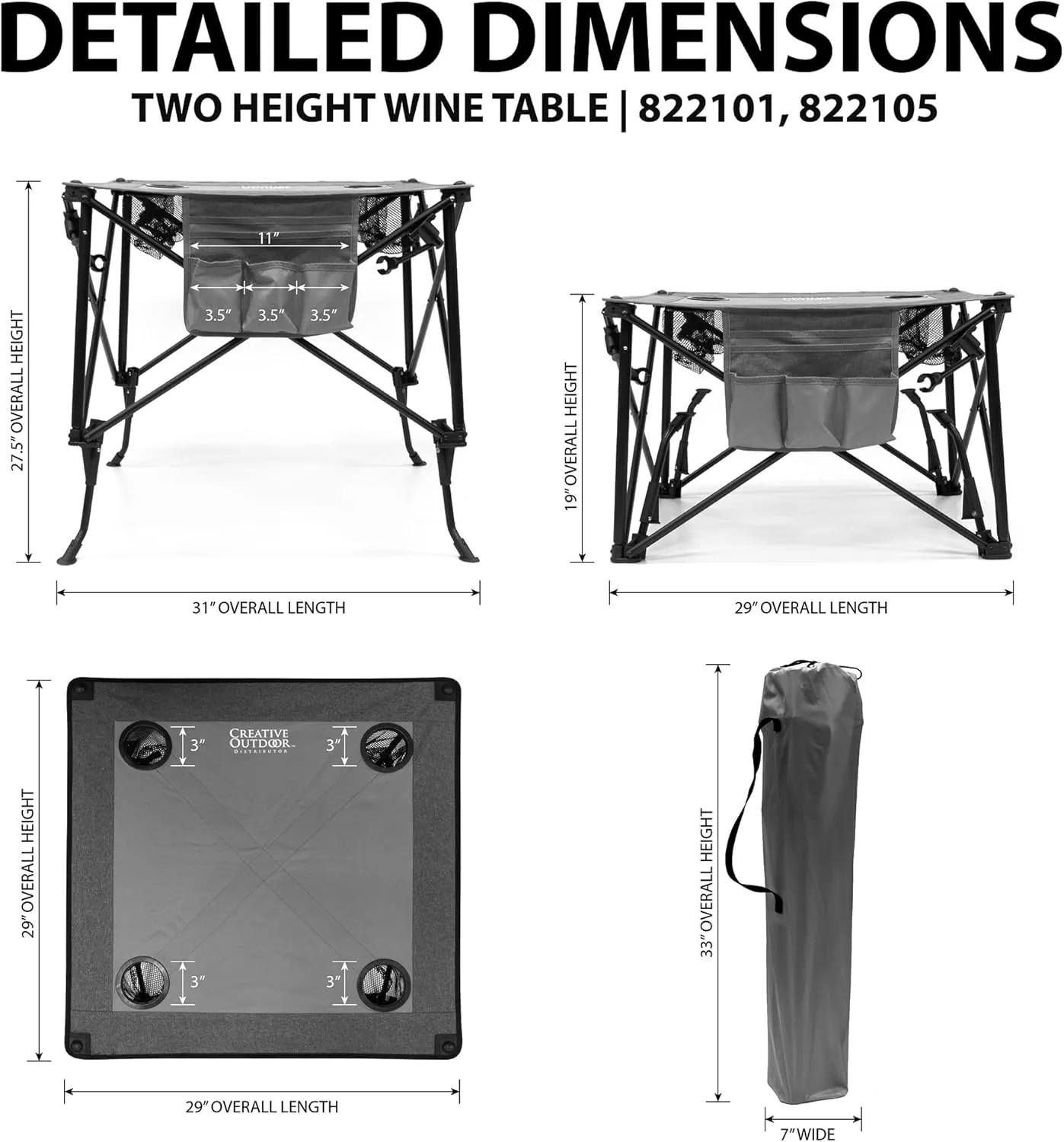 Creative Outdoor Folding Wine Table | Portable | Camping Beach Picnic & Patio