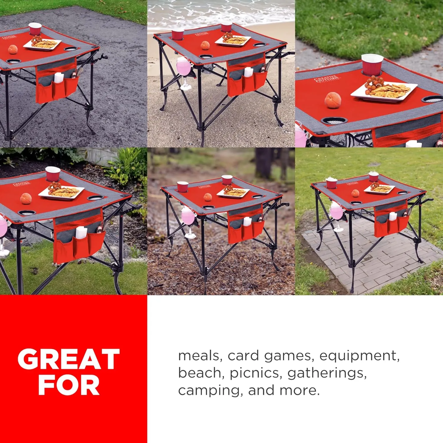 Creative Outdoor Folding Wine Table | Portable | Camping Beach Picnic & Patio