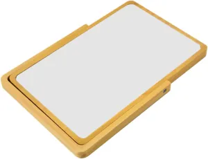 Creative Wood Makeup Mirror Light Yellow Table Mirror for Bedroom High-Definition for Home Use Girls and Women