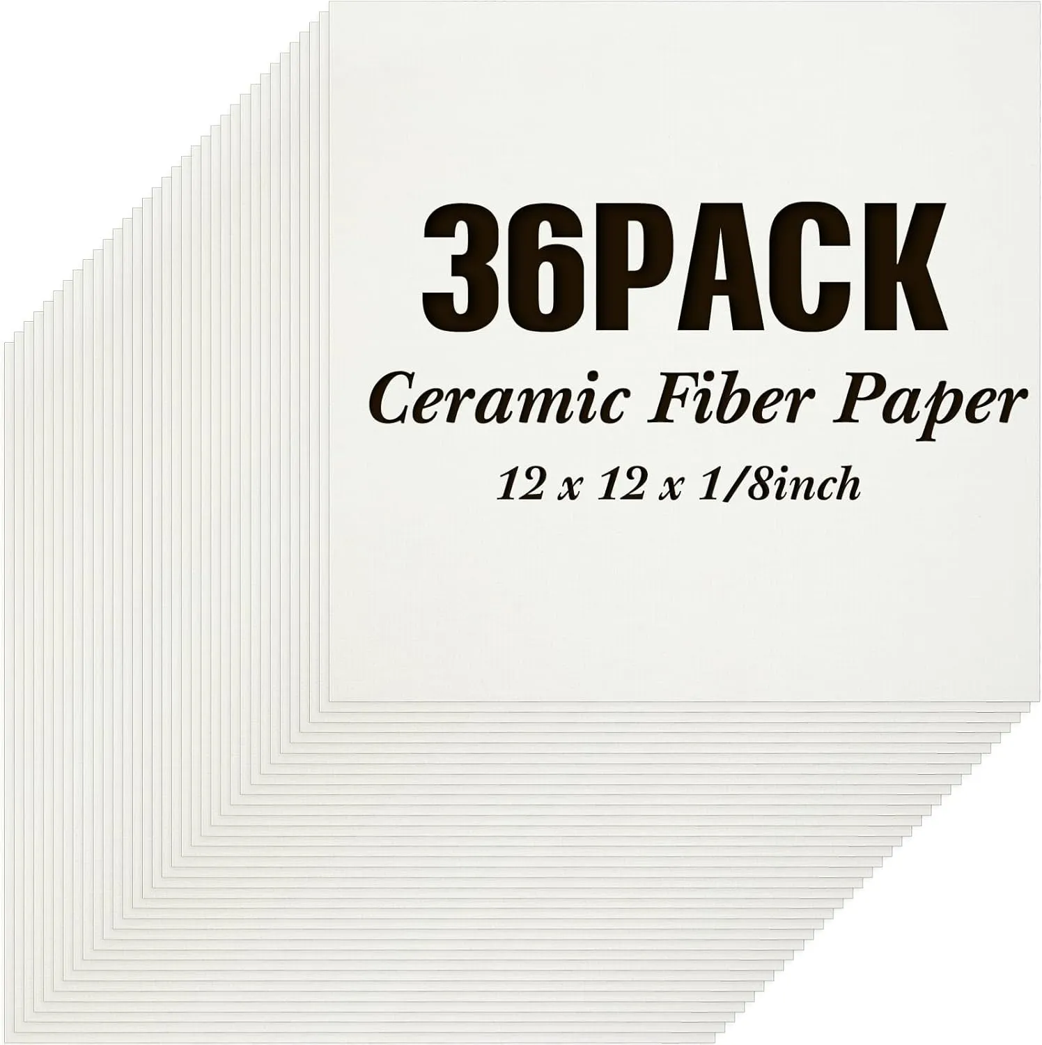 Ctosree 36 Pcs Ceramic Fiber Paper Insulation Gasket or Liner for Kiln White High Temperature Kiln Paper Microwave Ceramic Paper for Stove Fireplace Glass Fusing Jewelry Making (12 x 12 x 1/8 Inch)