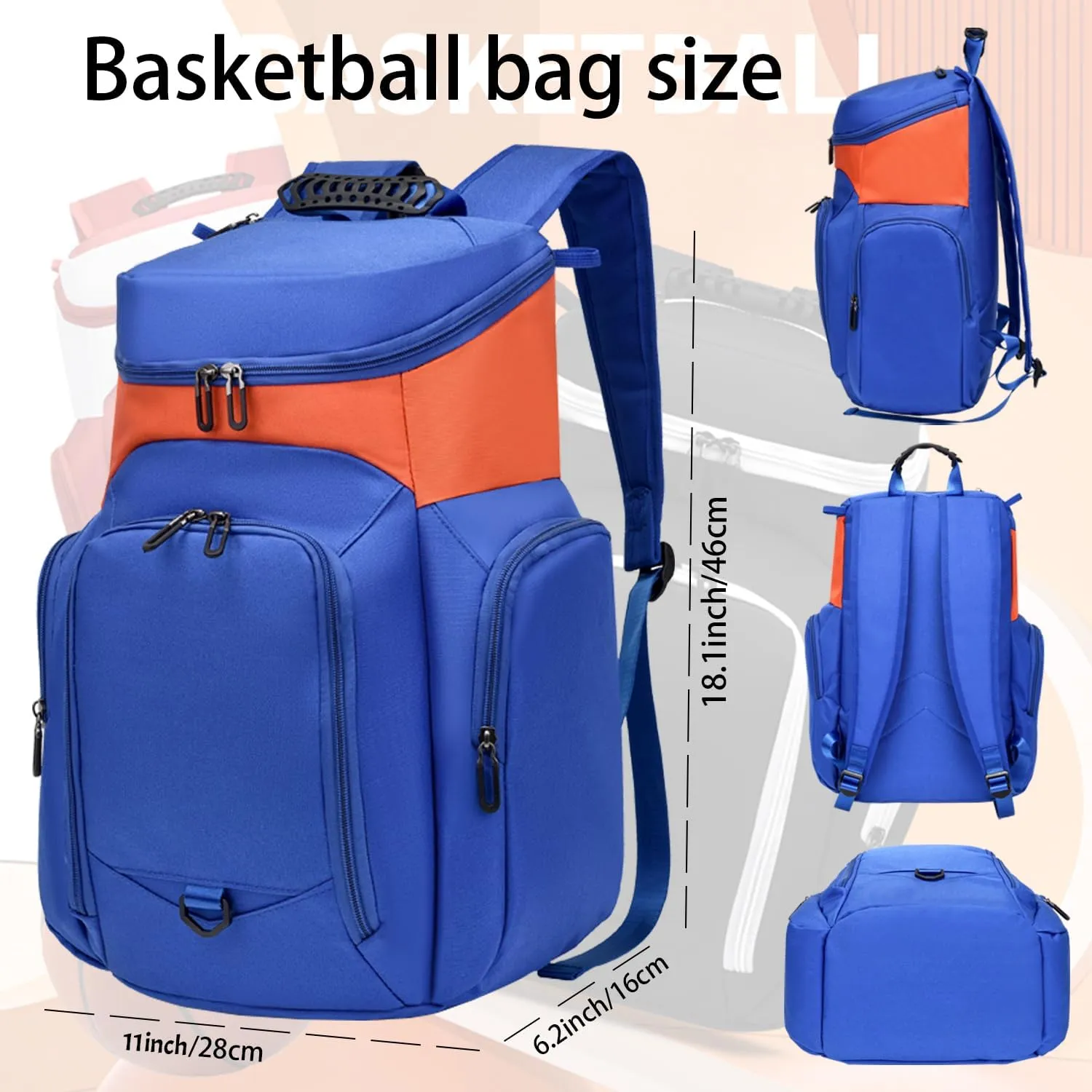 Custom Basketball Bag for Boys - Waterproof Backpack with Adjustable Straps, Personalized Name & Logo for Sports, Gym,Travel (Purple yellow)