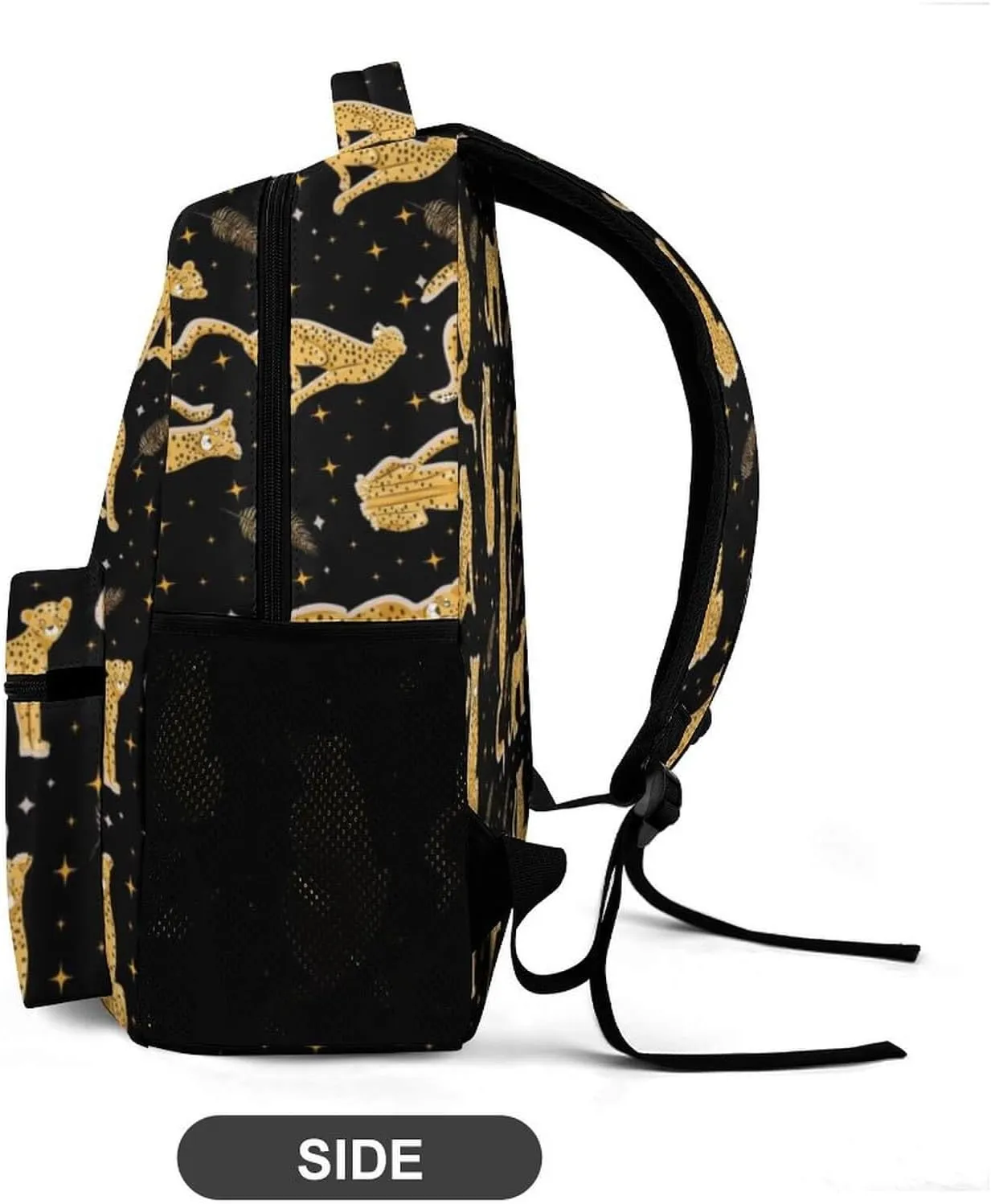Custom Leopard School Backpack for Kids Girls Boys, 16 Inch Cute Cheetah Themed Bookbag, Personalized School Backpack for Students Children, Lightweight, Large Capacity