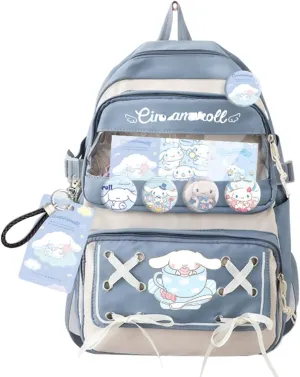 Cute Cool Backpack for Teens Girls, Ita Bag Kawaii Backpack with Kawaii Pins Accessories for Christmas Gifts (Blue)…