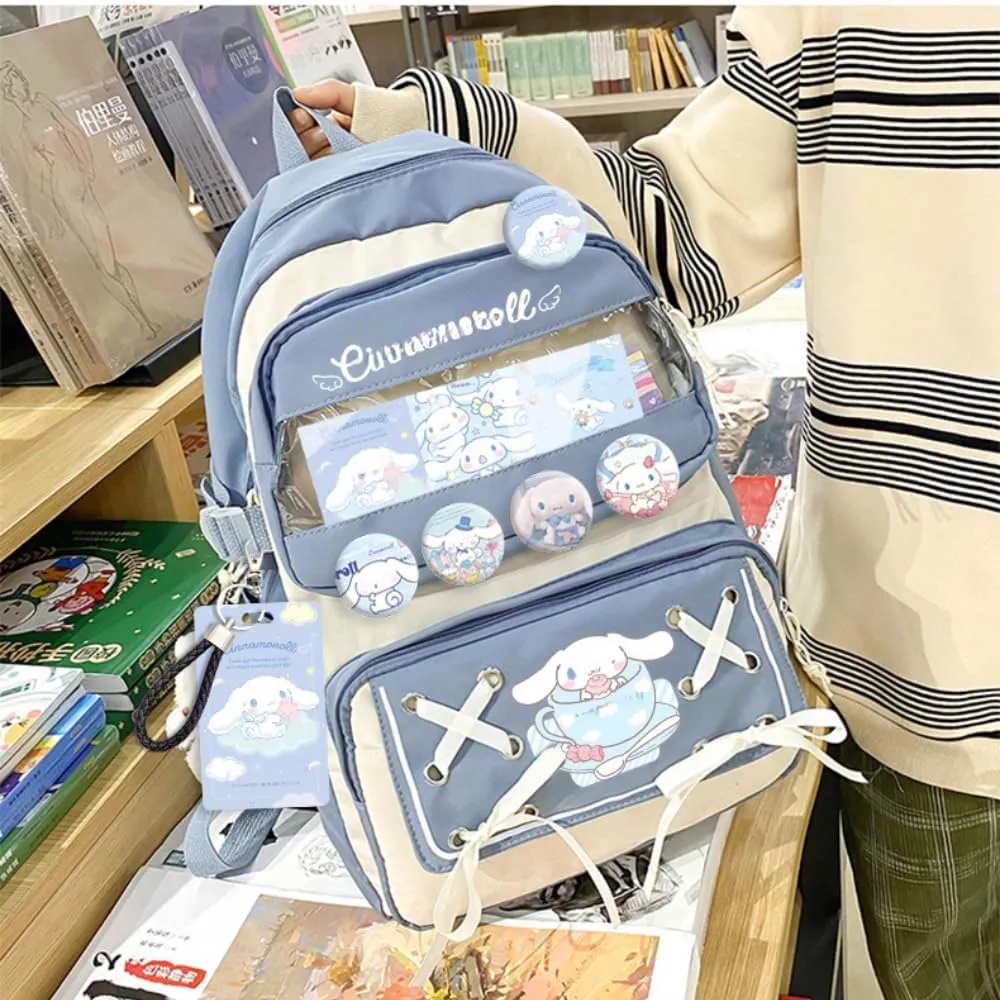 Cute Cool Backpack for Teens Girls, Ita Bag Kawaii Backpack with Kawaii Pins Accessories for Christmas Gifts (Blue)…