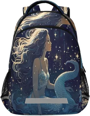 Cute Mermaids Design Waterproof Backpack - Casual Outdoor Sports Daypack with Ergonomic Shoulder Straps#613
