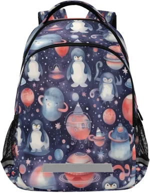 Cute Penguin Design Waterproof Backpack - Casual Outdoor Sports Daypack with Ergonomic Shoulder Straps#220