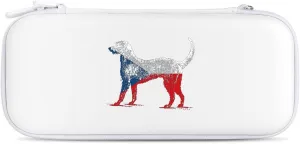 Czech Flag Wolfhound Dog Compatible with Switch Carrying Case Hard Travel Game Bag Pouch with 15 Games Accessories
