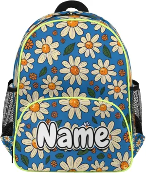 Daisy Custom Backpack with Name Cute Personalized Small Shoulder Bag Waterproof Travel Casual Backpack with Chest Strap 14.2in