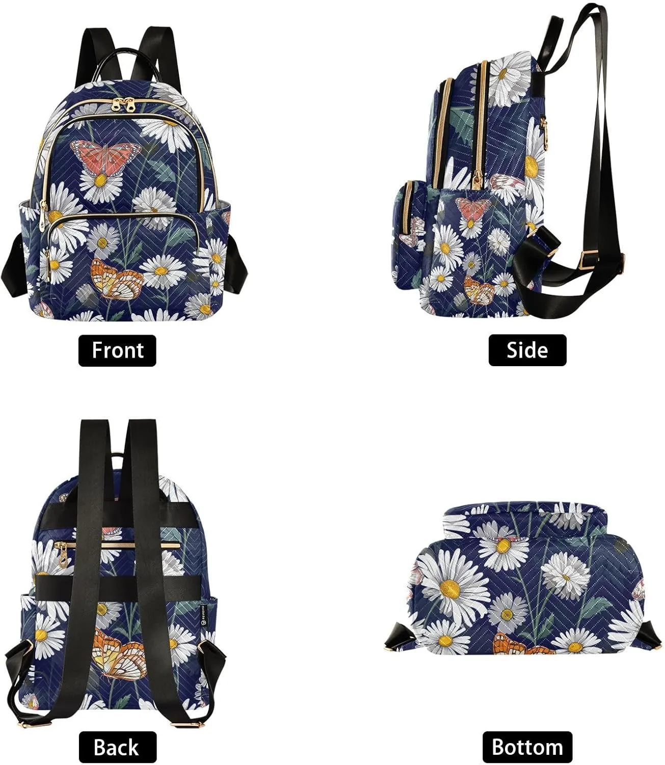 Daisy Flutter Mini Backpack Purse, Waterproof Mini Backpack for Women 8.5 L