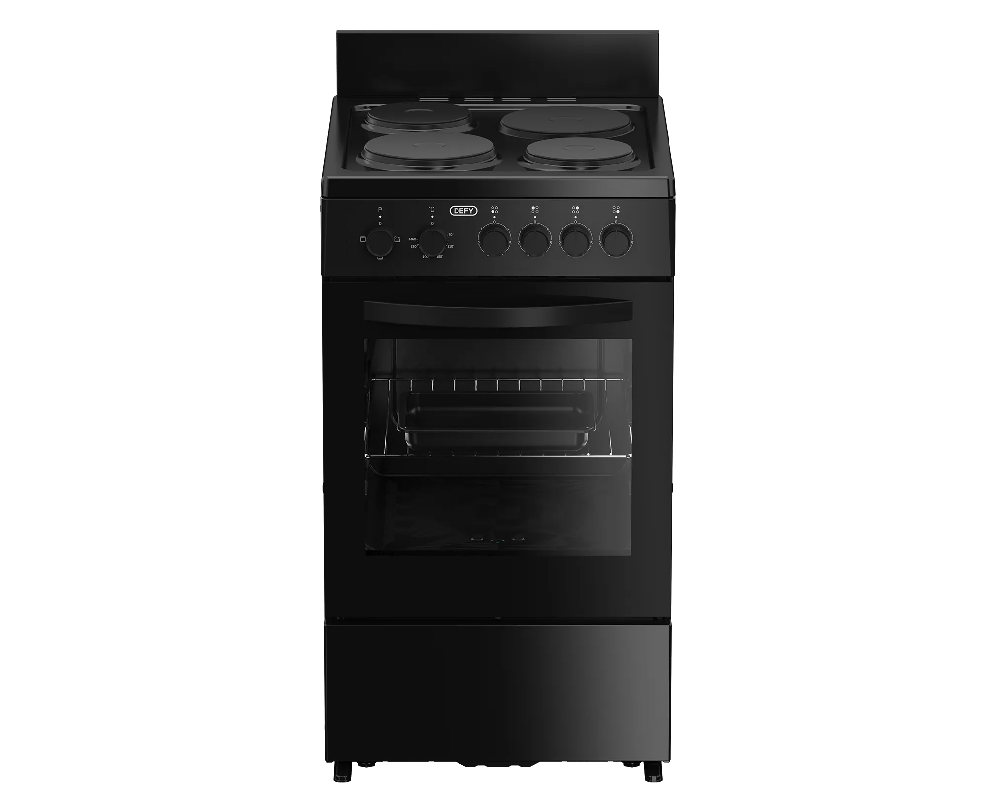 Defy 50cm Black 4 Plate Electric Stove DSS554