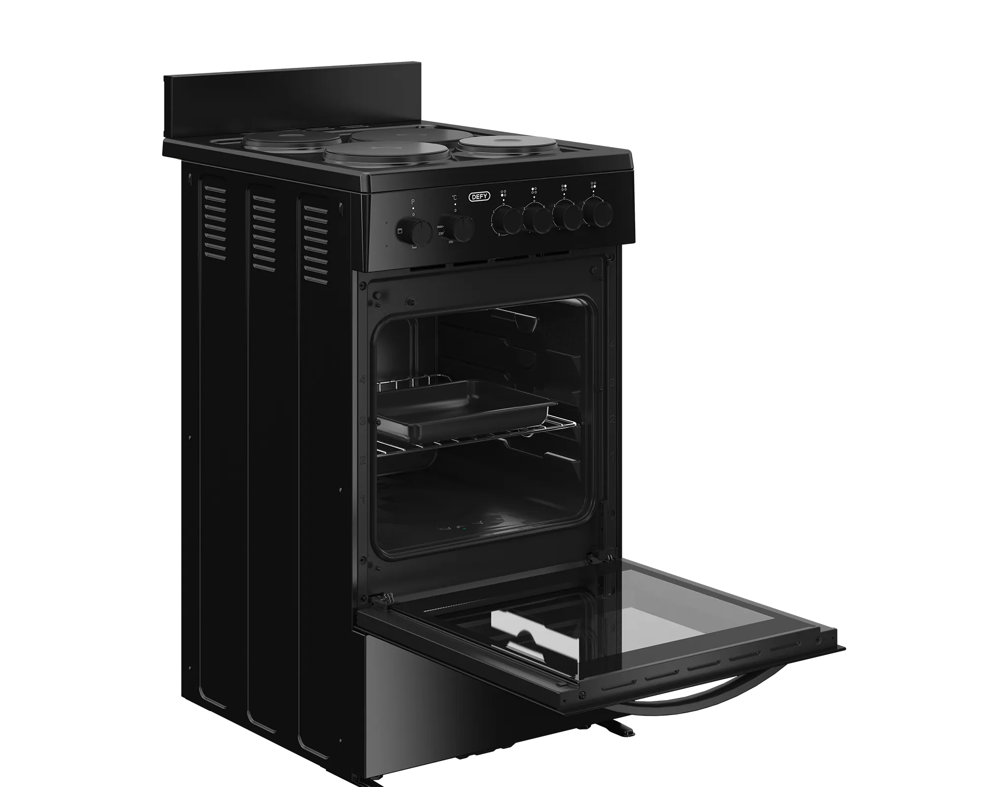 Defy 50cm Black 4 Plate Electric Stove DSS554