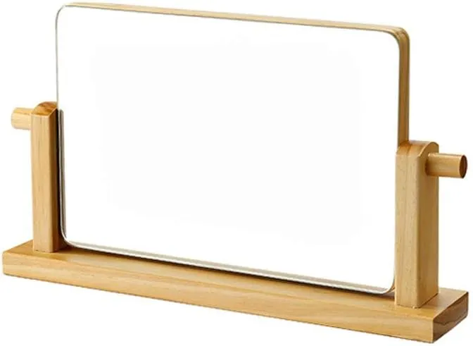Desktop Vanity Mirror Desktop Single-Sided Makeup Mirror Portable High-Definition Beauty Mirror Rotatable Dressing Table Desktop Makeup Mirror Suitable for Trav