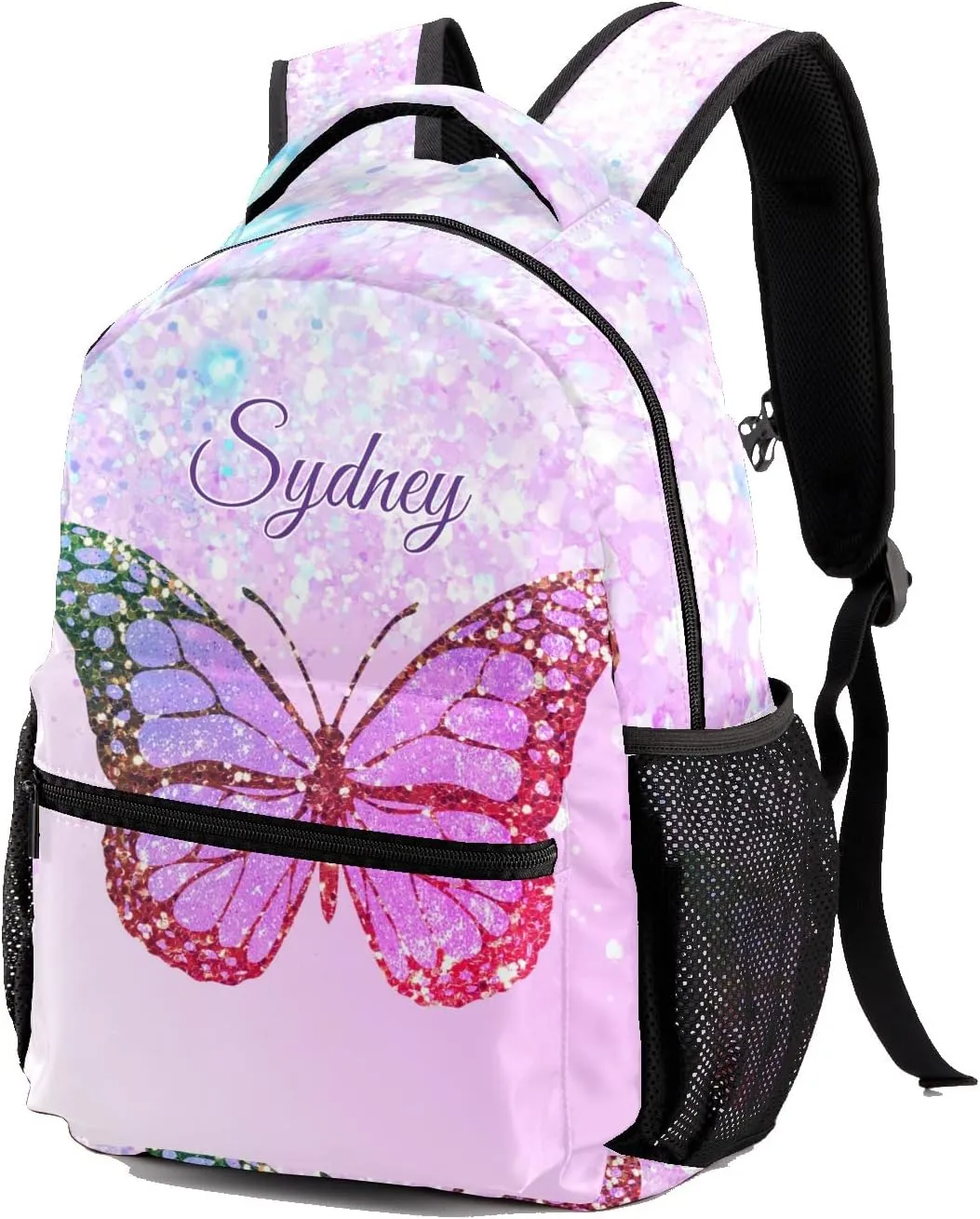 Deven Purple Butterfly Cute Girls Personalized Kids Backpack for Boy/Girl Teen Primary School Daypack Travel Bag Bookbag