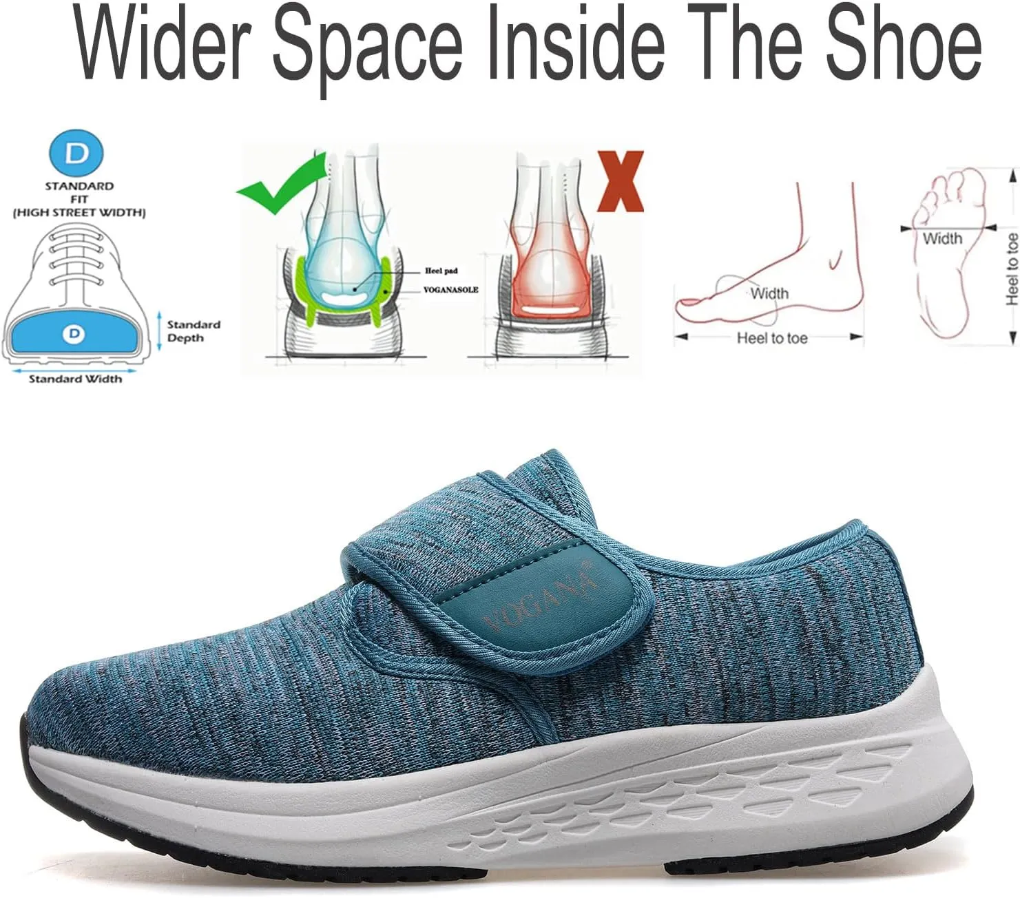 Diabetic Shoes for Women Adjustable Widch Orthotic for Swollen Feet | Foot Pain Relief