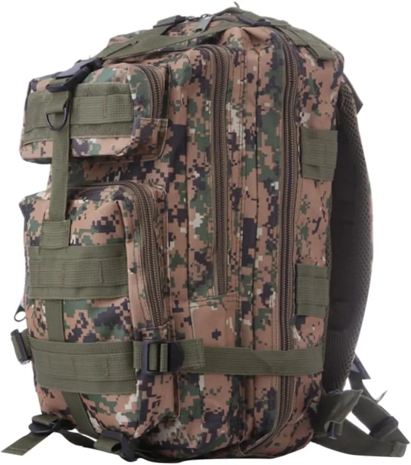 Digital Camouflage Small Backpack for Men Lightweight Rucksack Straps for Hiking Trekking Camping Travel Multiple Compartments for Easy Organization Versatile Outdoor Pack