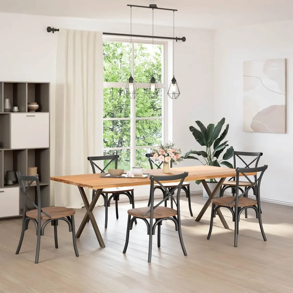Dining Table Legs X-Shaped 2 pcs Natural Steel 80x(72-73) cm Steel