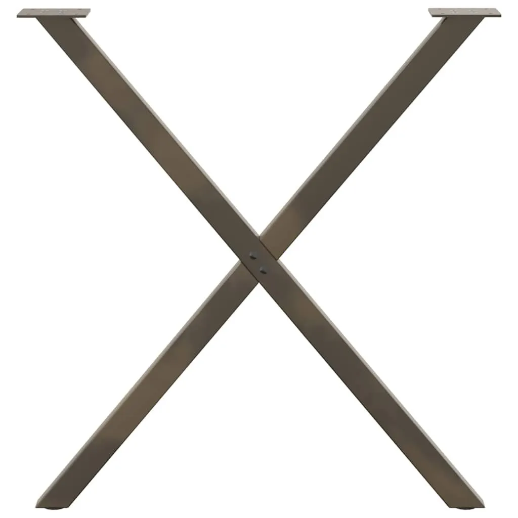 Dining Table Legs X-Shaped 2 pcs Natural Steel 80x(72-73) cm Steel