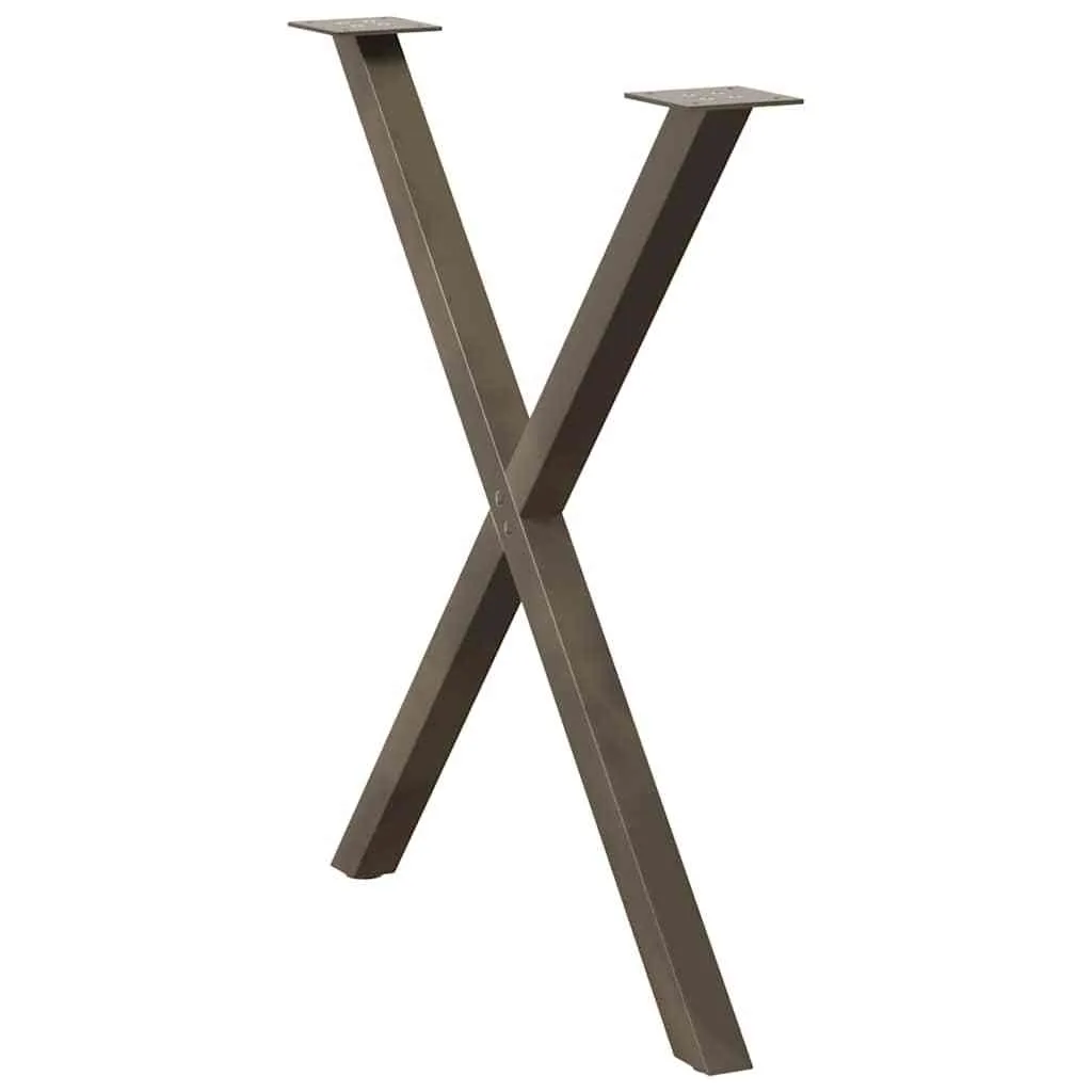 Dining Table Legs X-Shaped 2 pcs Natural Steel 80x(72-73) cm Steel
