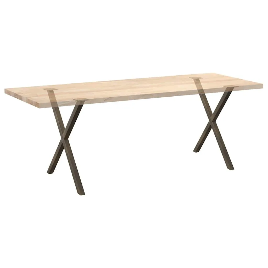 Dining Table Legs X-Shaped 2 pcs Natural Steel 80x(72-73) cm Steel