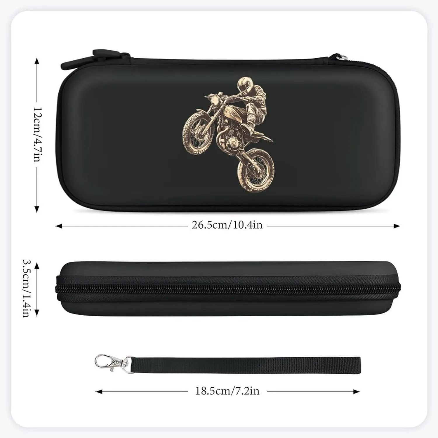 Dirt Motorcycle Mountain Biking Compatible with Switch Carrying Case Hard Travel Game Bag Pouch with 15 Games Accessories