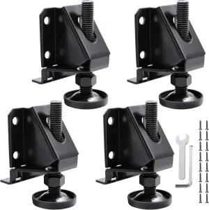DkOvn 4/8/16 Pack Heavy Duty Leg Leveler, Leveling Feet, Adjustable Furniture Leveler Legs, with Screws, Lock Nuts and Wrench, 2 inch Adjustable Height, for Furniture, Table, Cabinets(4 Pack Black)
