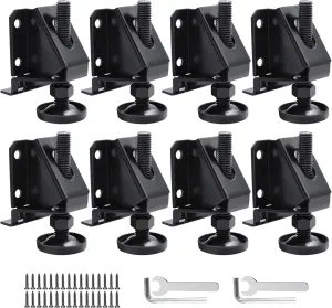 DkOvn 8 Pack Heavy Duty Furniture Leg Levelers, Leveling Feet with Screws, Lock Nuts and Wrench, 2 inch Adjustable Height, for Table, Cabinets(8 Pack Black)