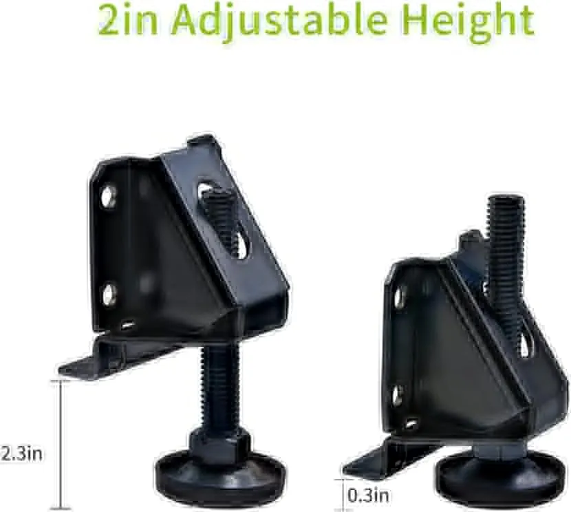 DkOvn 8 Pack Heavy Duty Furniture Leg Levelers, Leveling Feet with Screws, Lock Nuts and Wrench, 2 inch Adjustable Height, for Table, Cabinets(8 Pack Black)