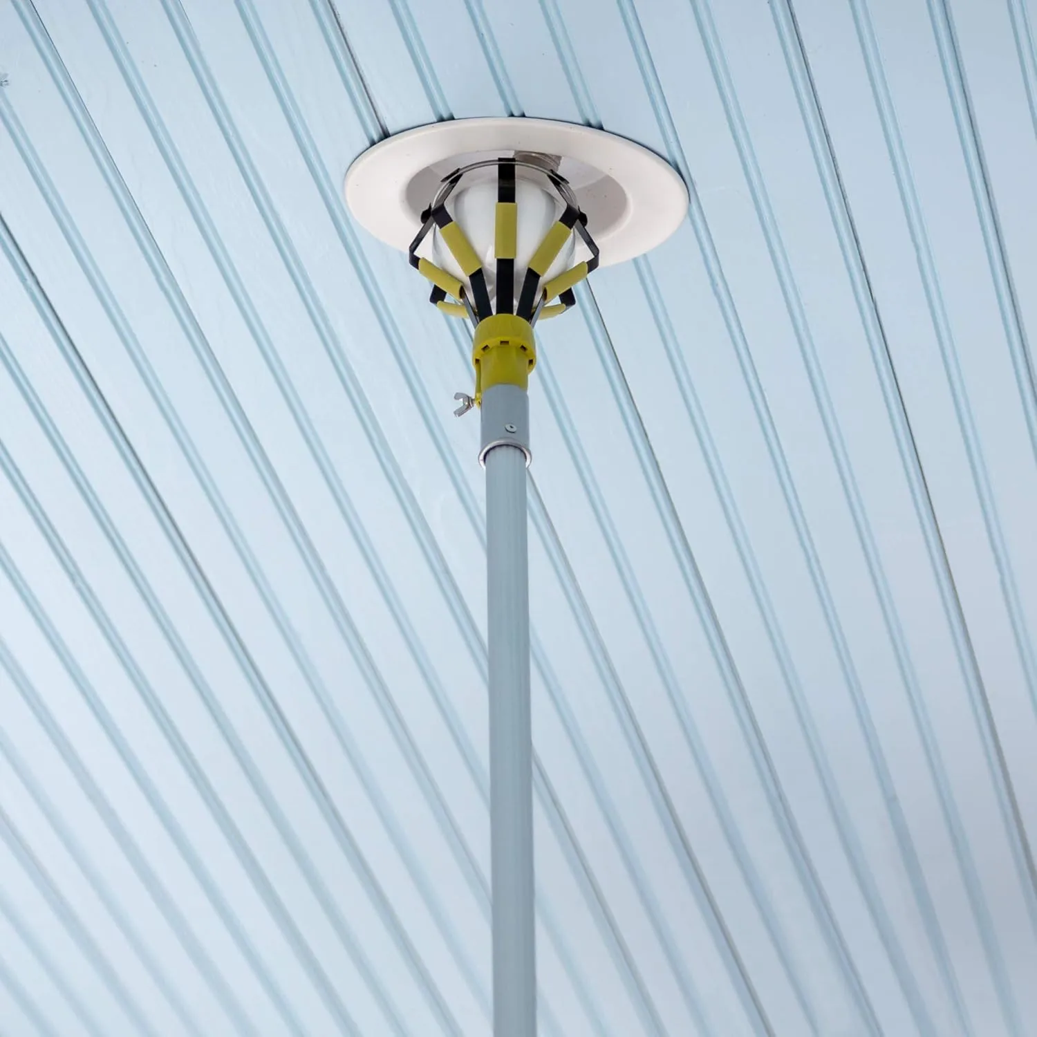 DOCA Light Bulb Changer for High Ceilings 7-30 Ft with Extension Pole, Heavy Duty Telescoping Pole for Changing Recessed Lights and Outdoor Flood Lights - Cage Head