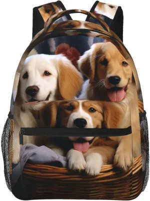 Dog Baskets and Dogs Travel Backpack for Men & Women 15.6 inch Laptop Backpack Waterproof Work Back Pack